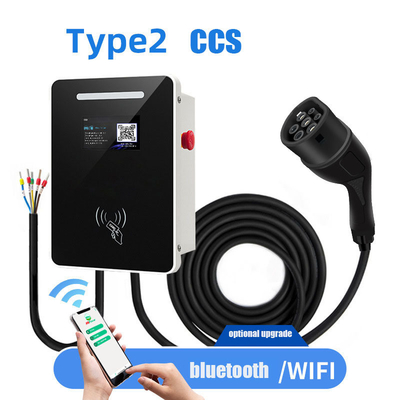 AC 출력 전류 7KW 220v CCS/Type 2 벽에 장착된 유럽 표준 충전소